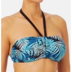 TIME & TRU Womens Halter Bikini Top and Bottom Size M (8-10) Palm Leaf Print NWT